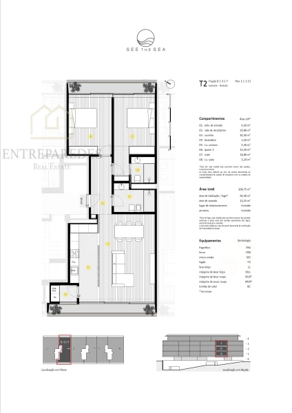 APARTAMENTO T2 PARA COMPRAR, JUNTO AO MAR E O RIO COM EXCELENTES ACABAMENTOS EM VILA NOVA DE GAIA B